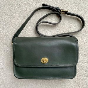 Vintage 1990 Coach Compartment Bag in Forest Green #9850